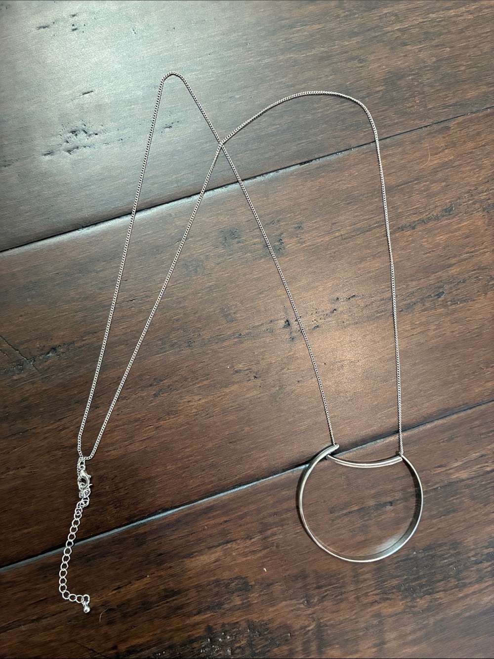 Minimalist Silver Circle Pendant Necklace - Women Jewelry